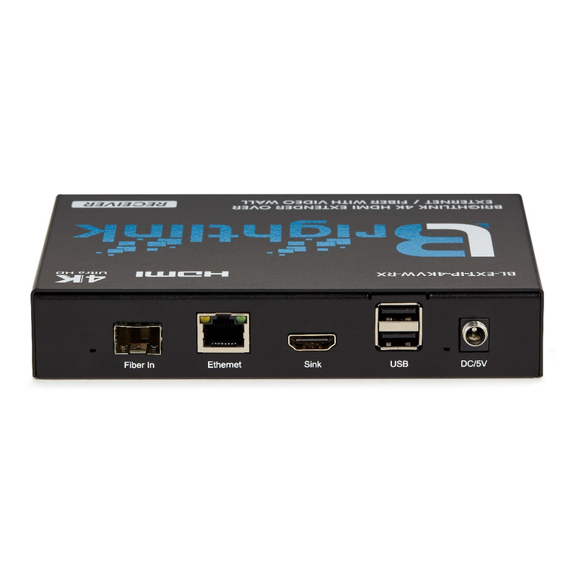 Brightlink 4K HDMI over IP RECEIVER (POE) for source / input device - Part of Brightlink’s Any Size HDMI over IP Matrix System with APP control - Video Walls up to 8x16 displays -  H.264 up to 400ft/120m over Cat6 and USB KVM extension -RECEIVER ONLY-