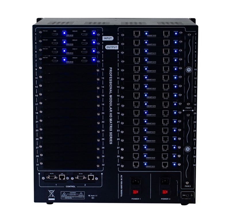 Brightlink New PRO-MIX Multi Function Seamless 12x32 HDMI in / HDbaset out over Cat5/Cat6 Matrix Switcher with high performance 4K resolutions