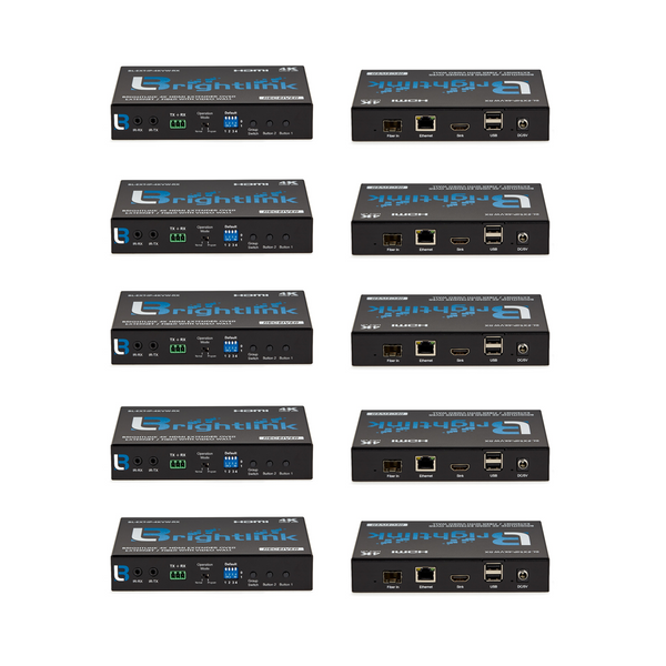 Brightlink HDMI over IP Matrix system package with 5 Inputs (Transmitters) x 5 Outputs (Receivers). ***No gigabit switch included.