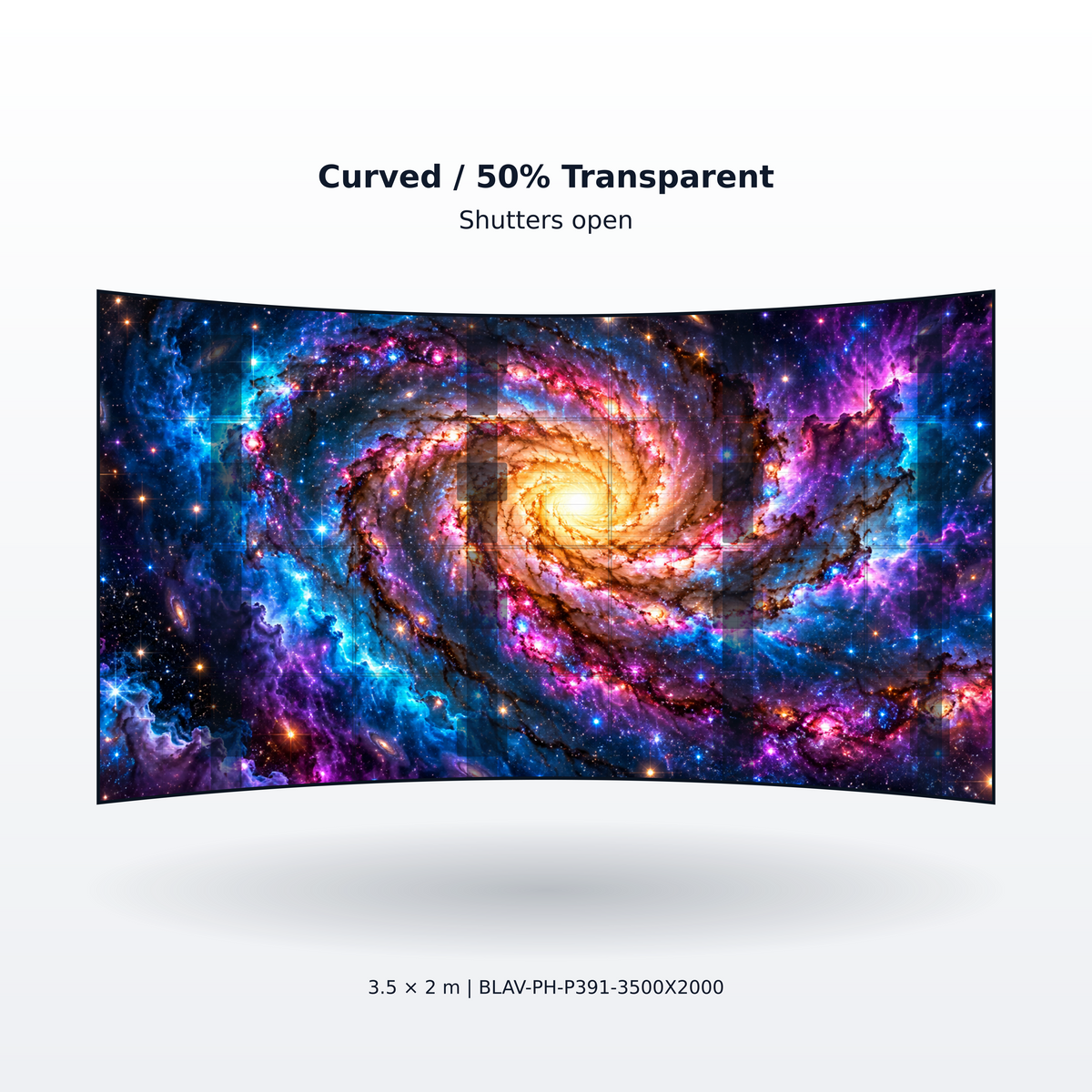 BLAV Phantom Series 3.5m wide x 2m high P3.91 Transparent Outdoor Rental LED Display