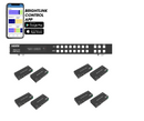 Brightlink New 8x8 18Gbps 4k@60 HDMI 2.0 HDMI Matrix with, CEC, ARC Function/HDBaseT Extenders over Cat6 – 228ft - 8 Sources to 8 Displays – POE/POC - RS232 PC and IR Control