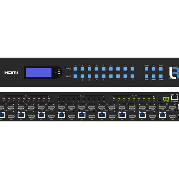 Brightlink 9x9 4K Seamless HDMI Matrix with 3x3 Video Wall Controller