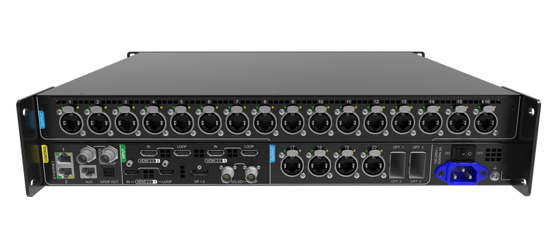 Novastar MX40PRO Video Wall Controller, (8.8 Million Pixel Load Capacity) DMI 2.0, DP 1.2, and 12G-SDI, 20 Ethernet output ports and 4x 10G optical ports