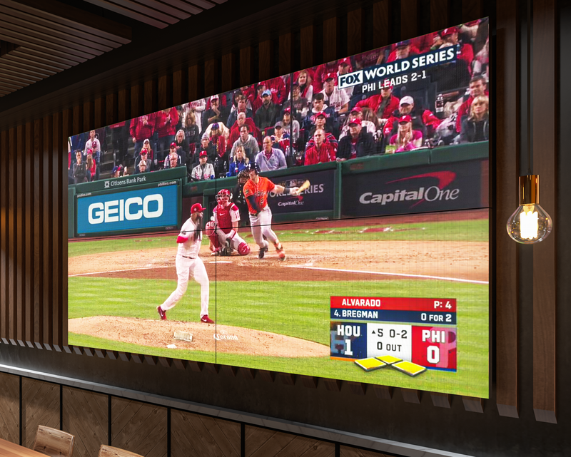 Brightlink’s 130" 2x2 4k Video wall Package - c/w 4ea 65” 1080p Ultra Thin 1.75mm Bezel per side / 3.5mm total Video Wall Displays & 1ea 2x2 Video Wall Controller and HDMI / Cat6 out with POE Receivers & Wall Mounting Bracket