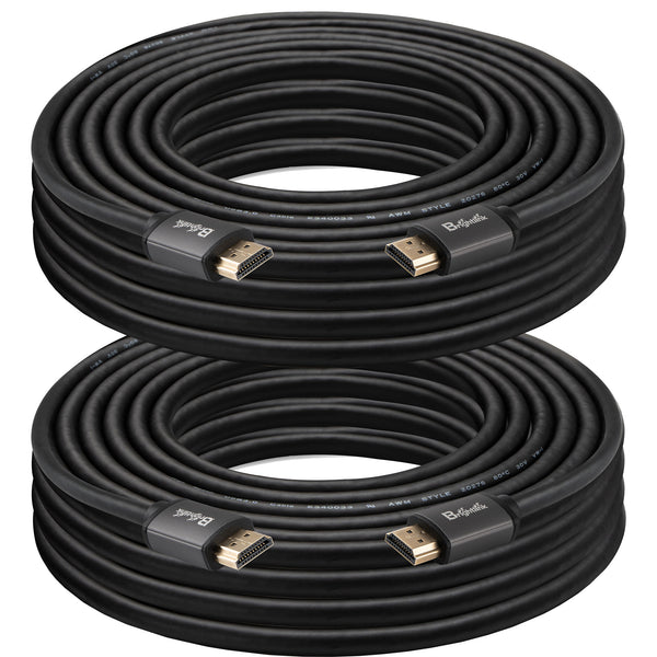 Brightlinks New Installer pack of 2ea 25ft Pro Series 4k High Speed HDMI Cable - 2.0. 26AWG