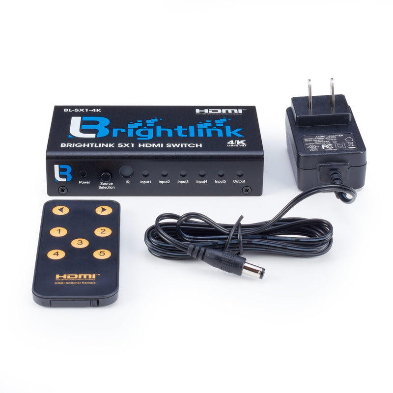 Brightlink New 5x1 HDMI Switch with remote control, 3D & CEC support, and FULL HD resolution upto 4Kx2K @ 60Hz.  (Model