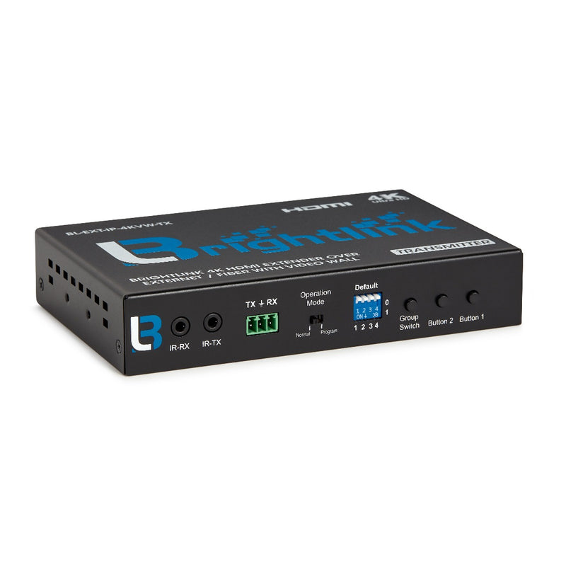 Brightlink 4K HDMI over IP TRANSMITTER (POE) for source / input device - Part of Brightlink’s Any Size HDMI over IP Matrix System with APP control - Video Walls up to 8x16 displays -H.264 up to 400ft/120m over Cat6 and USB KVM extension -TRANSMITTER ONL