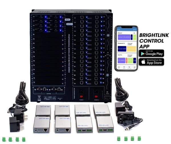 Brightlink New PRO-MIX Multi Function Seamless 8x30 HDMI in / HDbaset out over Cat5/Cat6 Matrix Switcher with high performance 4K resolutions