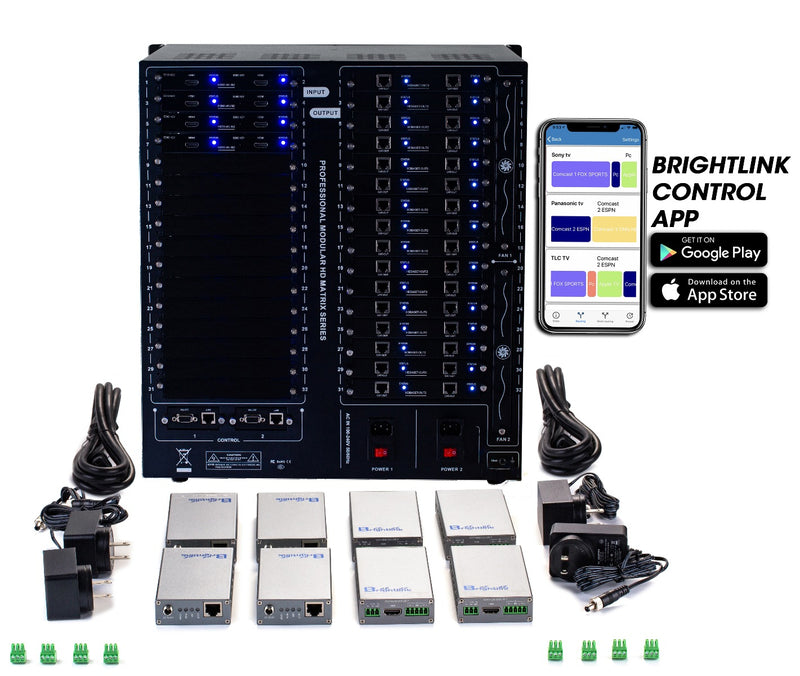 Brightlink New PRO-MIX Multi Function Seamless 8x32 HDMI in / HDbaset out over Cat5/Cat6 Matrix Switcher with high performance 4K resolutions