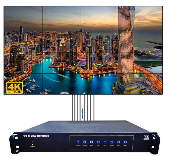 Brightlink 4x4 4KUltra UHD 3840x2160@60HZ HDMI 2.0 multi screen Video Wall Controller with HDMI 2.0, HDMI 1.4, & DP INPUT,  PIP (MULTI IMAGE ON SCREE) &90°, 180°, 270° ROTATION