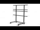 Brightlink’s heavy duty 2x2 mobile video wall stand for most 65” LCD displays in a 2 high by 2 across configuration / 130” diagonally.
